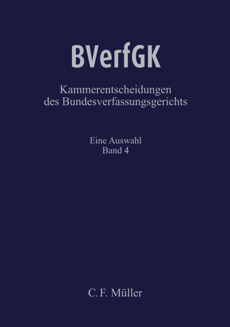 BVerfGK - Kammerentscheidungen des Bundesverfassungsgerichts Band 4