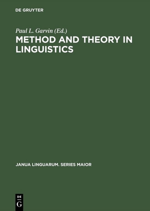 Method and Theory in Linguistics - 