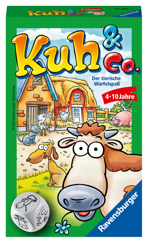 Ravensburger 23160 - Kuh und co, Mitbringspiel für 2-6 Spieler, Kinderspiel ab 4 Jahren, Reisespiel für unterwegs - Amanda Birkinshaw