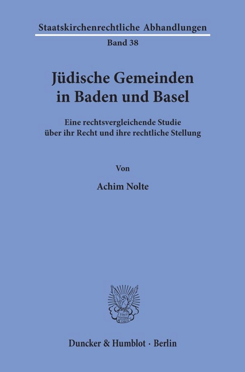 Jüdische Gemeinden in Baden und Basel. - Achim Nolte