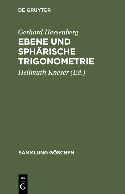 Ebene und sphärische Trigonometrie - Gerhard Hessenberg