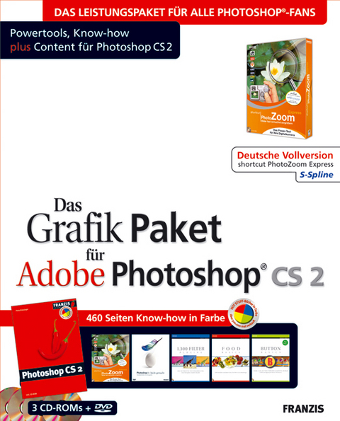 Das Grafik-Paket für Adobe Photoshop CS, 3 CD-ROMs , 1 DVD u. Buch