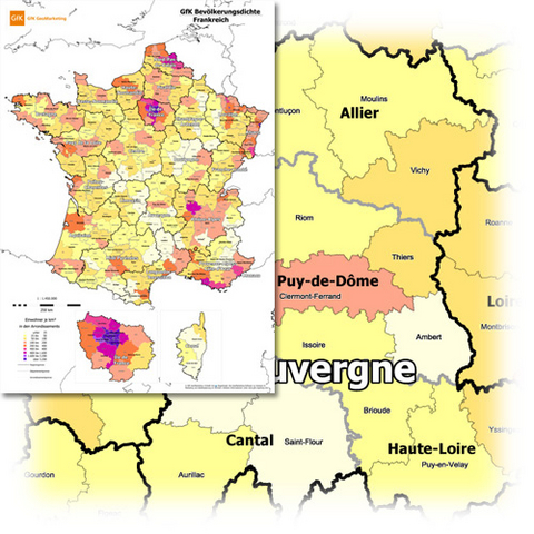 GfK Bevölkerungsdichte Frankreich 2007