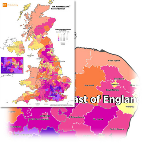 GfK Kaufkraftkarte England (United Kingdom) 2007