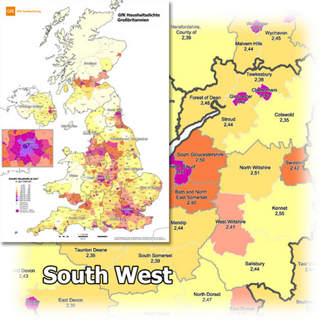 GfK Haushaltsdichte England (United Kingdom) 2007