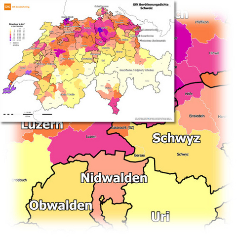 GfK Bevölkerungsdichte Schweiz 2007