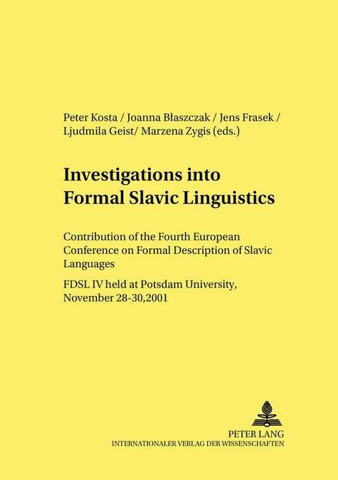 Investigations into Formal Slavic Linguistics - 