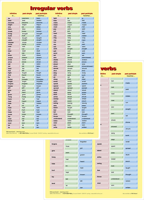 Irregular Verbs - Lernkarte DIN A4 - Heinrich Stiefel