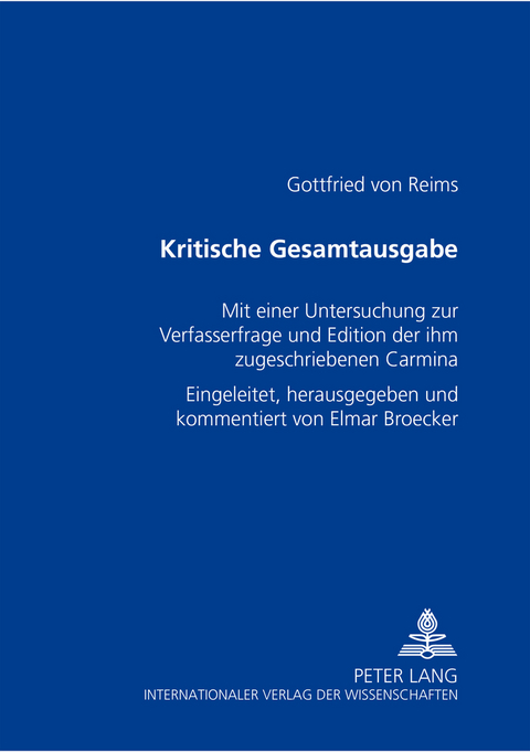 Kritische Gesamtausgabe - Elmar Broecker