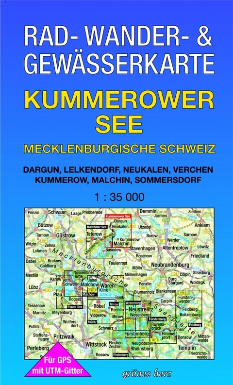 Rad-, Wander- und Gewässerkarte Kummerower See - Mecklenburgische Schweiz - 