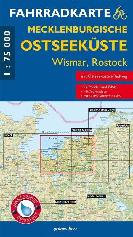 Fahrradkarte Mecklenburgische Ostseeküste Wismar, Rostock