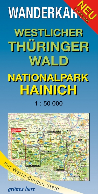 Wanderkarte Westlicher Thüringer Wald, Nationalpark Hainich - 