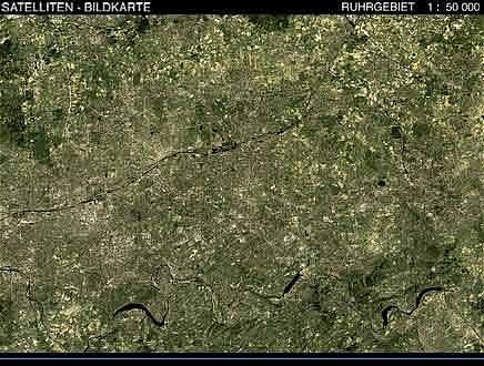 Ruhrgebiet - Satellitenbildkarte 1: 50.000