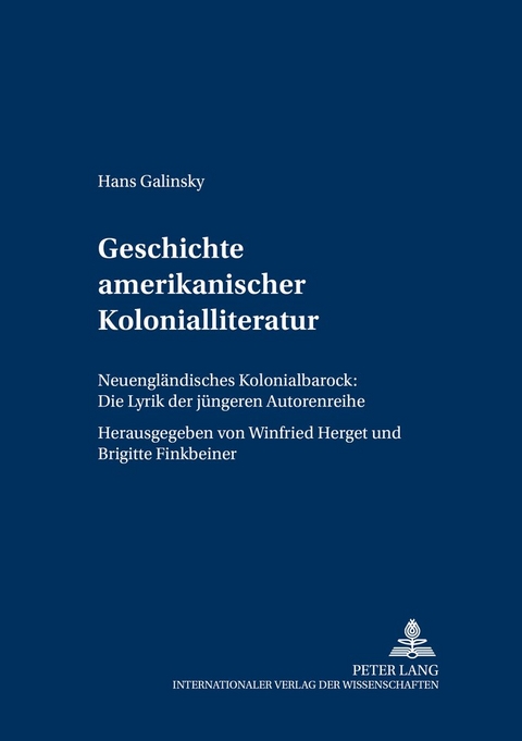 Geschichte amerikanischer Kolonialliteratur - Winfried Herget