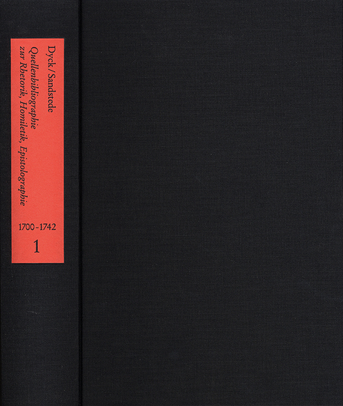 Quellenbibliographie zur Rhetorik, Homiletik und Epistolographiedes 18. Jahrhunderts im deutschsprachigen Raum - 