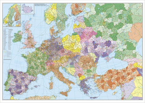 Europa mit Türkei - Straßen und Postleitzahlen - Heinrich Stiefel