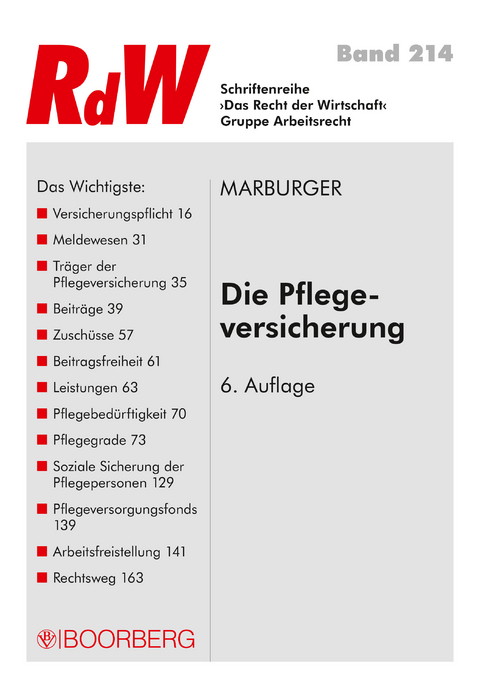 Die Pflegeversicherung - Horst Marburger