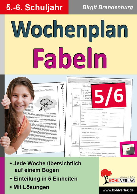 Wochenplan Fabeln / Klasse 5-6 - Birgit Brandenburg