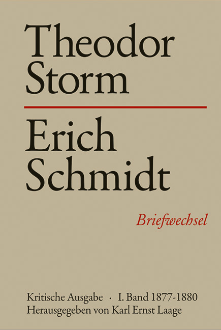 Theodor Storm - Erich Schmidt - - I. 1877-1880 - 