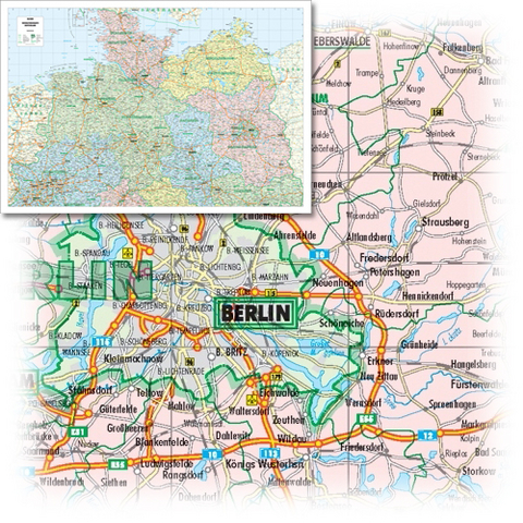 BACHER Verwaltungskarte Norddeutschland Maßstab 1:450000, Sonderausgabe als großformatiger Digitaldruck, Papierkarte gerollt