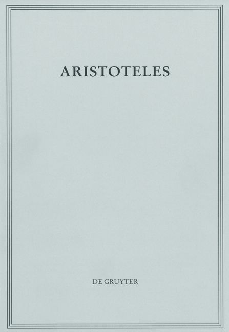 Aristoteles: Werke / Analytica Priora Buch II