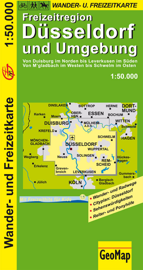 Düsseldorf und Umgebung Wander- und Freizeitkarte