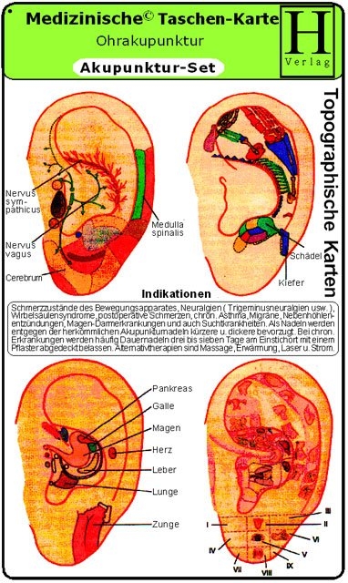 Akupunktur Set - Medizinische Taschen-Karte - 