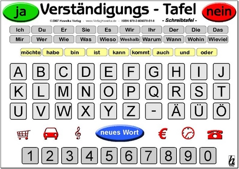 Verständigungs-Tafel - Schreibtafel (laminiert) - 