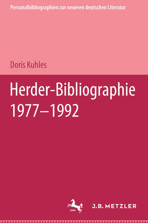 Herder-Bibliographie 1977-1992 - Doris Kuhles