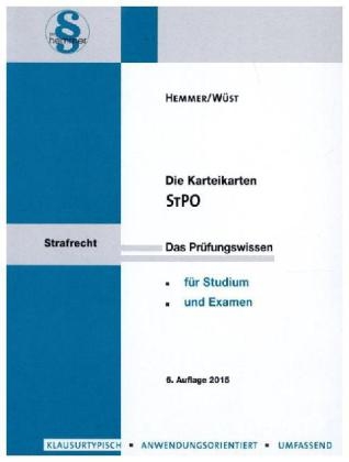 Karteikarten Strafprozessordung - Karl-Edmund Hemmer, Achim Wüst