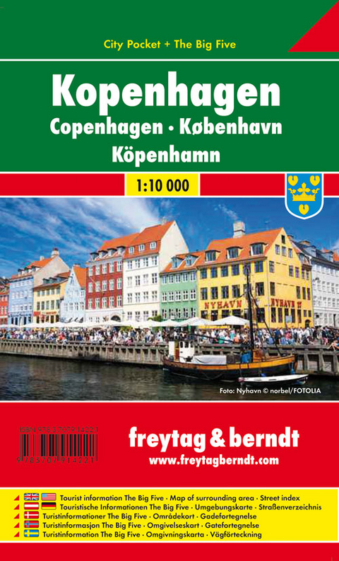 Kopenhagen, City Pocket, Stadtplan 1:10.000 - 