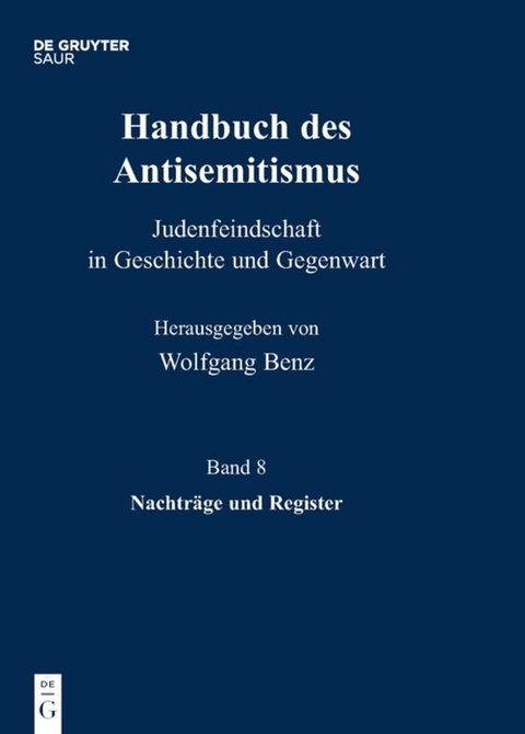 Handbuch des Antisemitismus / Nachträge und Register - 