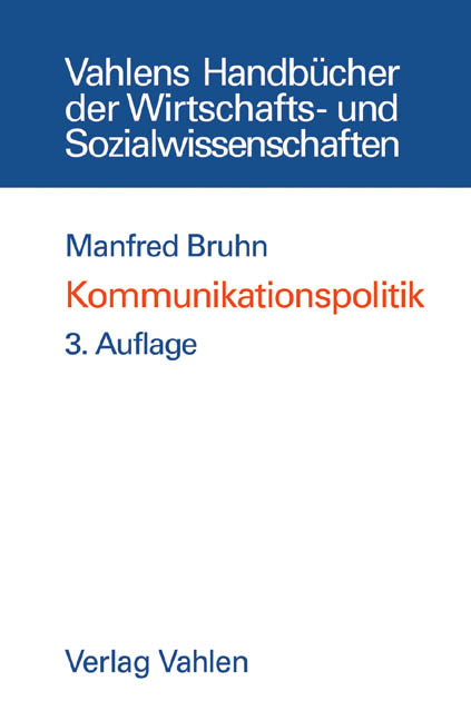 Kommunikationspolitik - Manfred Bruhn