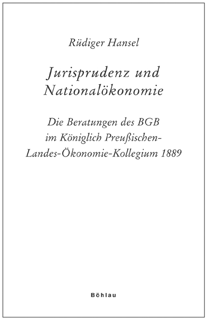 Jurisprudenz und Nationalökonomie - Rüdiger Hansel