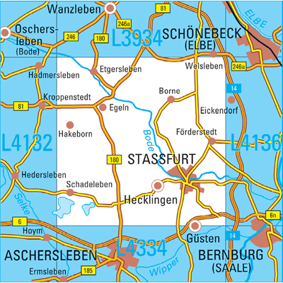 L4134 Staßfurt Topographische Karte 1:50000