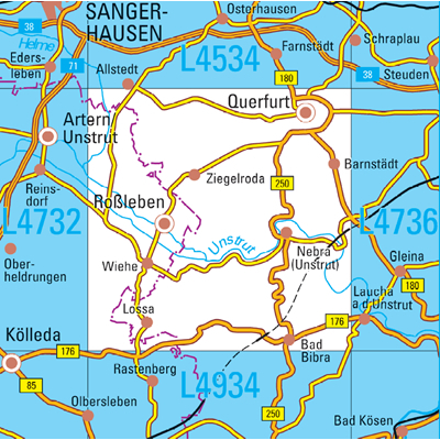 L4734 Querfurt Topographische Karte 1:50000