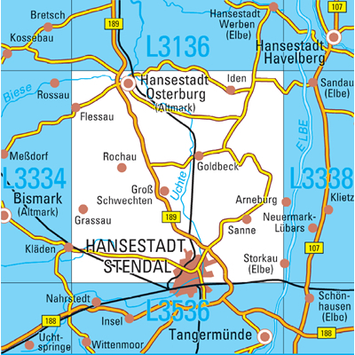 L3336 Hansestadt Stendal Topographische Karte 1:50000