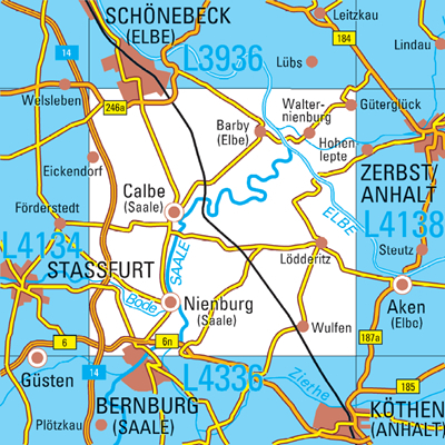 L4136 Calbe (Saale) Topographische Karte 1:50000