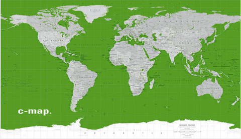 COLUMBUS Weltkarte C-MAP green