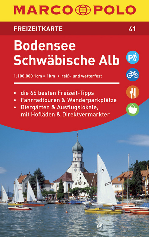 MARCO POLO Freizeitkarte Blatt 41 Bodensee, Schwäbische Alb 1:100 000