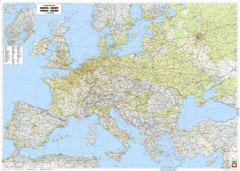 Europa physisch, 1:2,6 Mill., Großformat, Magnetmarkiertafel - 