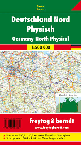 Deutschland Nord physisch, metallbestäbt in Rolle - 