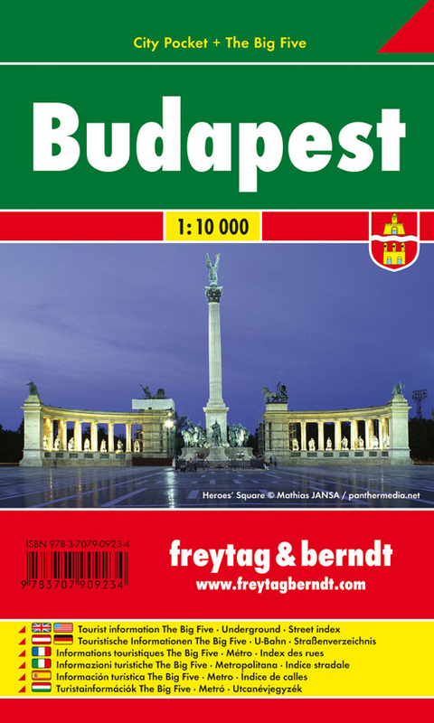 Budapest, City Pocket + The Big Five, Stadtplan 1:10.000 - 