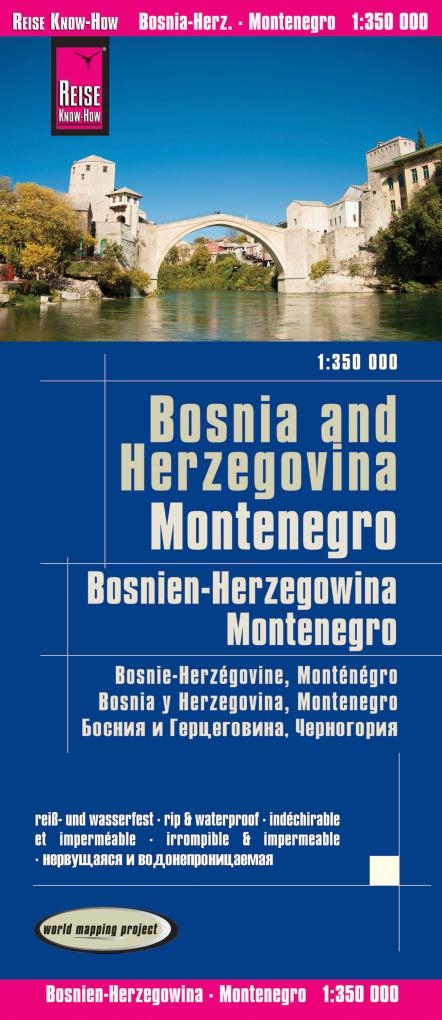 Reise Know-How Landkarte Bosnien-Herzegowina, Montenegro / Bosnia and Herzegovina, Montenegro (1:350.000) - Reise Know-How Verlag Peter Rump