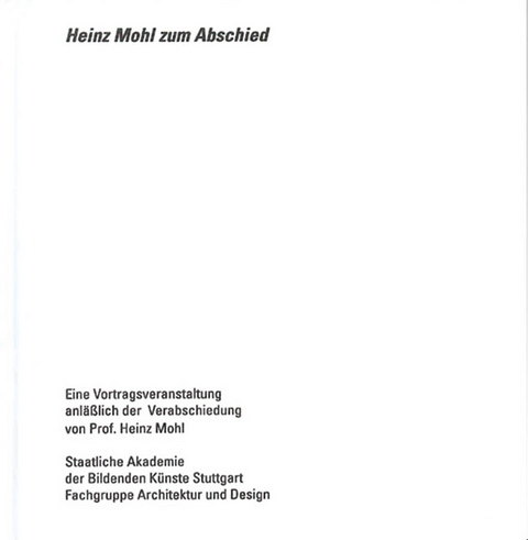 Heinz Mohl zum Abschied