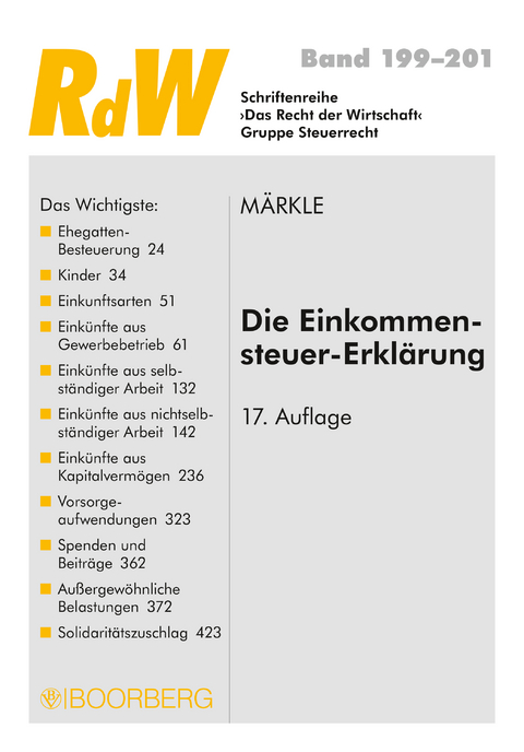 Die Einkommensteuer-Erklärung - Rudi W. Märkle