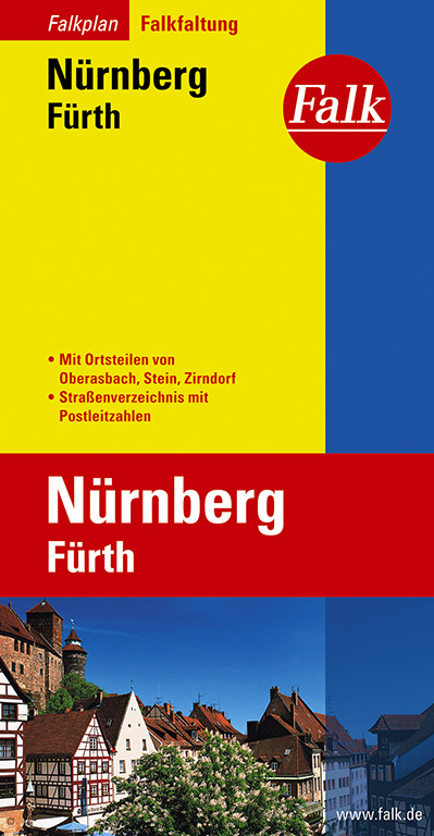 Falk Stadtplan Falkfaltung Nürnberg/Fürth mit Ortsteilen von Oberasbach, Stein