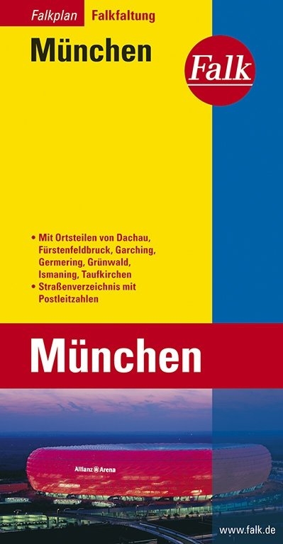 Falk Falkplan Falkfaltung München mit Ortsteilen von Dachau, Fürstenfeldbruck