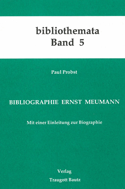 Bibliographie Ernst Meumann - Paul Probst