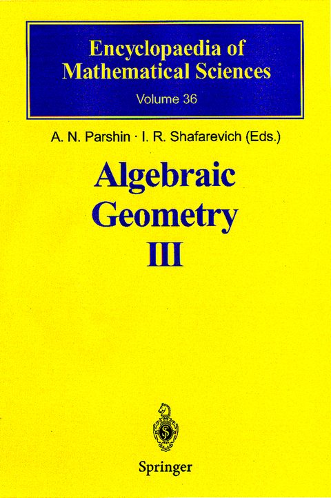 Algebraic Geometry III - 